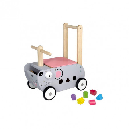 I'm Toy houten Loopwagen - Muis