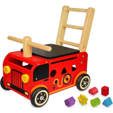 I'm Toy houten Loopwagen - Brandweer
