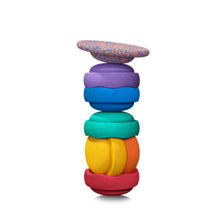 Stapelstein Rainbow - 6 stapelstenen + Balance board