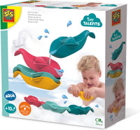 SES Creative- Tiny Talents - Montessori Badspeelgoed - Vissen op een rij - 4 stuks - Badspeeltje