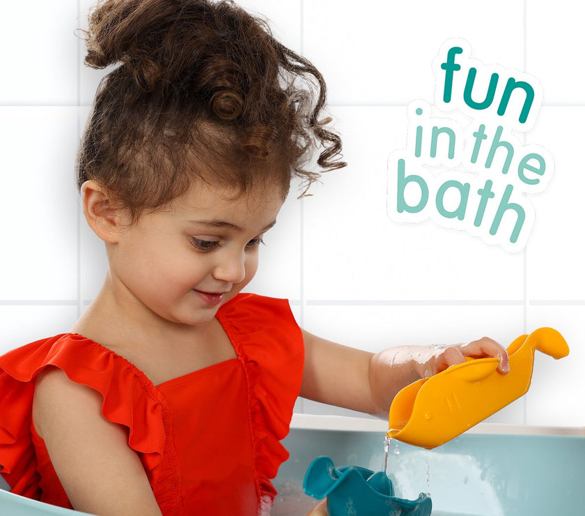 SES Creative- Tiny Talents - Montessori Badspeelgoed - Vissen op een rij - 4 stuks - Badspeeltje
