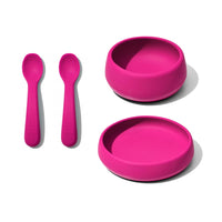 OXO Tot Silicone serviesset met bestek Roze