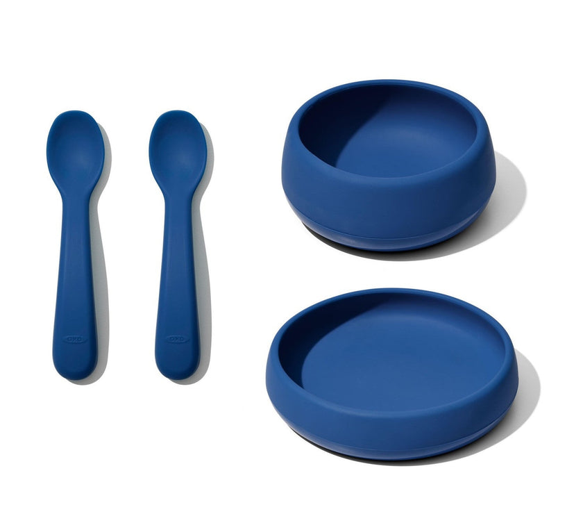 OXO Tot Silicone serviesset met bestek Navy