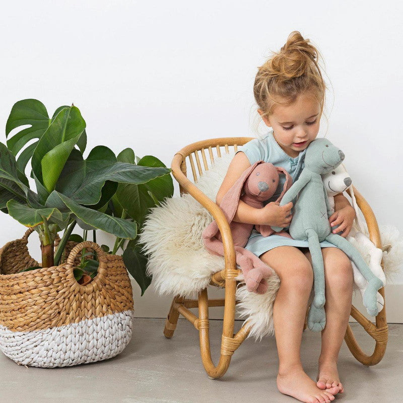 "Happy Horse Rabbit Richie knuffel in linnen lagoon kleur – duurzaam knuffelkonijn van 41 cm"