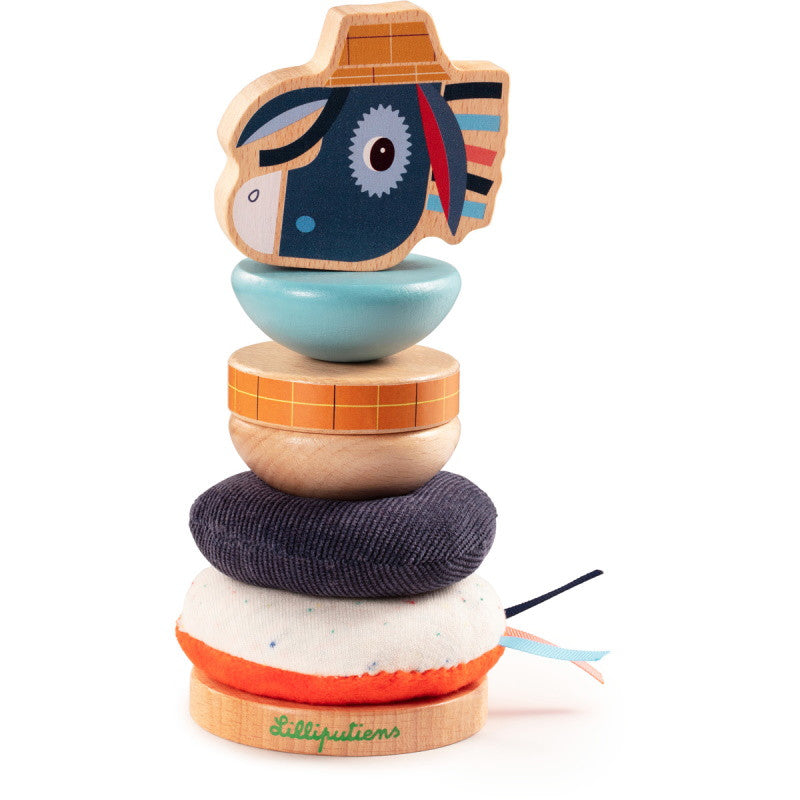 "Lilliputiens stapeltoren Ignace het ezeltje – kleurrijk motoriek speelgoed vanaf 12 maanden"