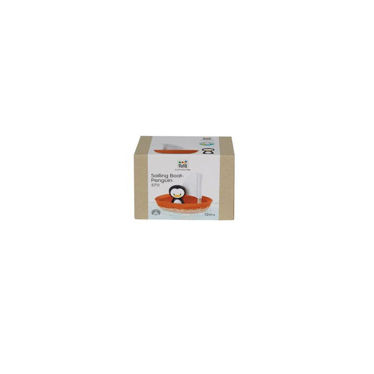 Plan Toys Houten Zeilboot met pinguïn