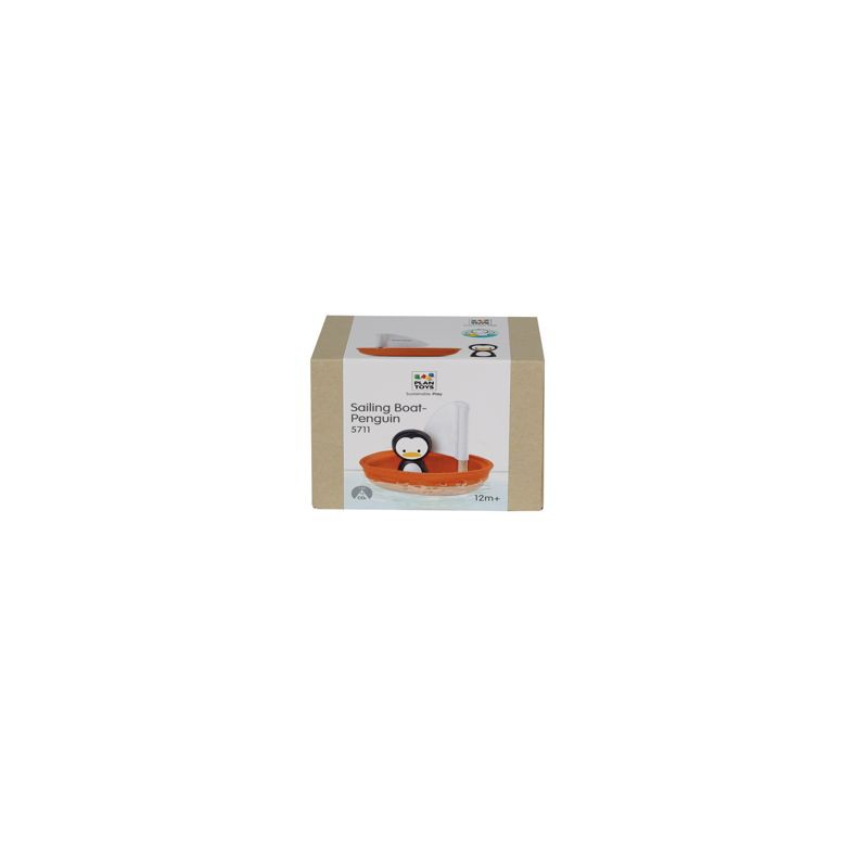 Plan Toys Houten Zeilboot met pinguïn