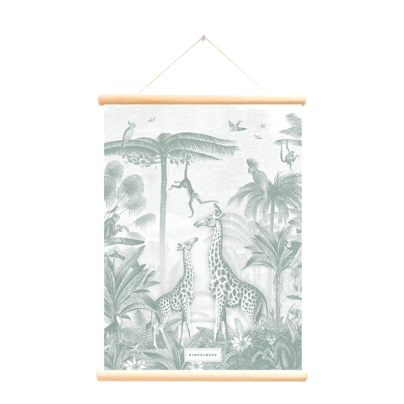 Schoolplaat Giraf en Aapjes by Pimpelmees