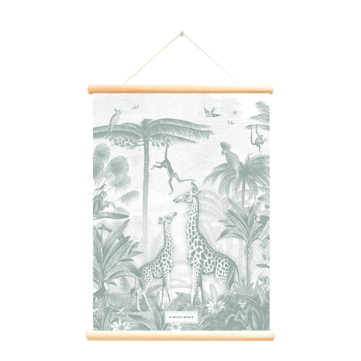 Schoolplaat Giraf en Aapjes by Pimpelmees