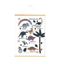Schoolplaat Dinosaurussen Wit