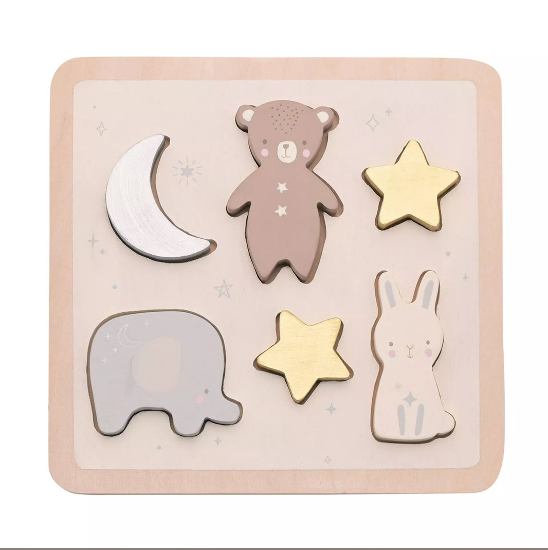 Educatieve houten puzzel voor peuters – dierenvormen met stijlvol ontwerp