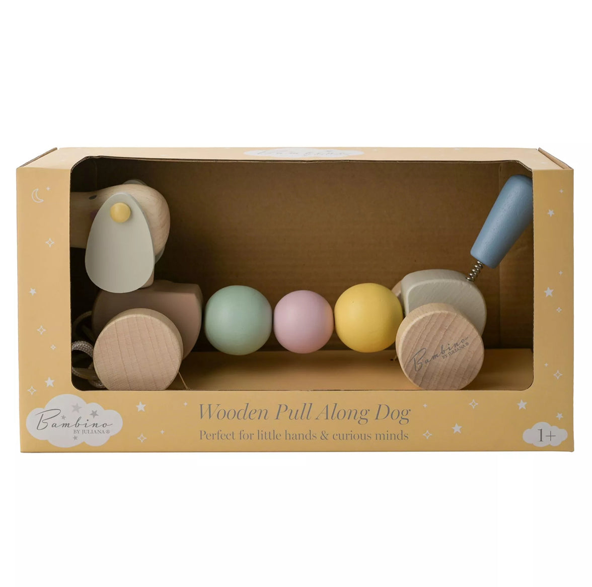 Bambino houten hond om mee te trekken – klassiek en stijlvol speelgoed