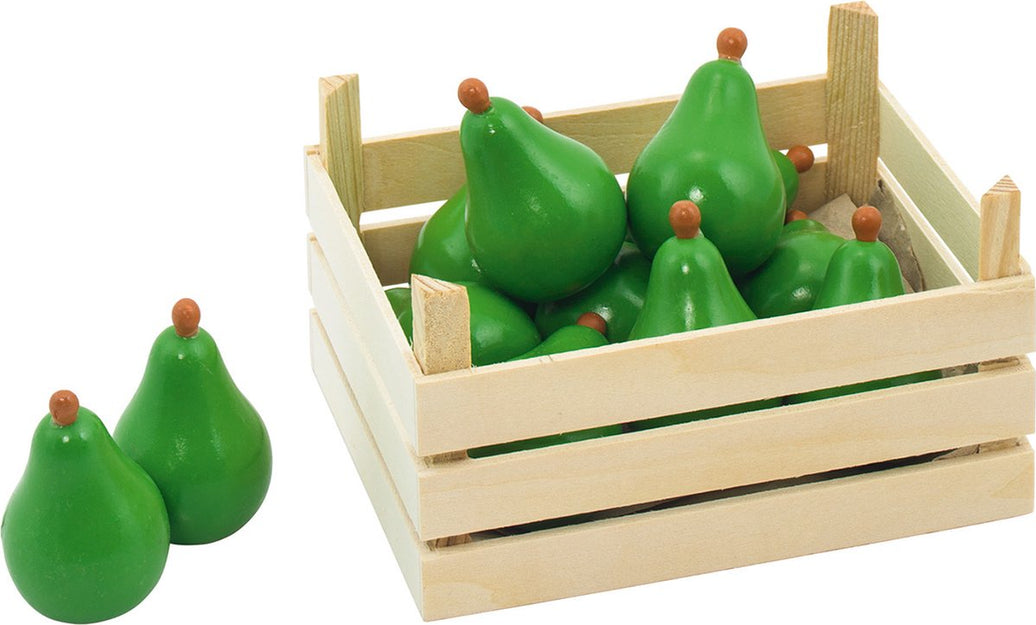 "GOKI houten speelgoed peren in fruitkist – 10-delige set"