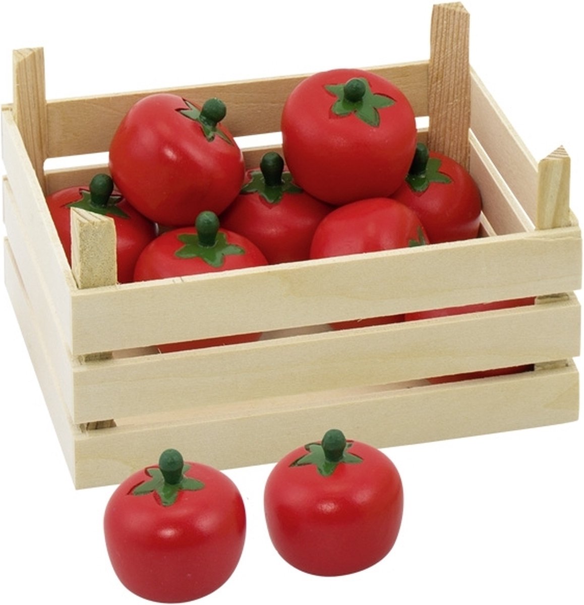 "Levensechte houten tomaten – duurzaam speelgoed bij Het Hippe Schaap"
